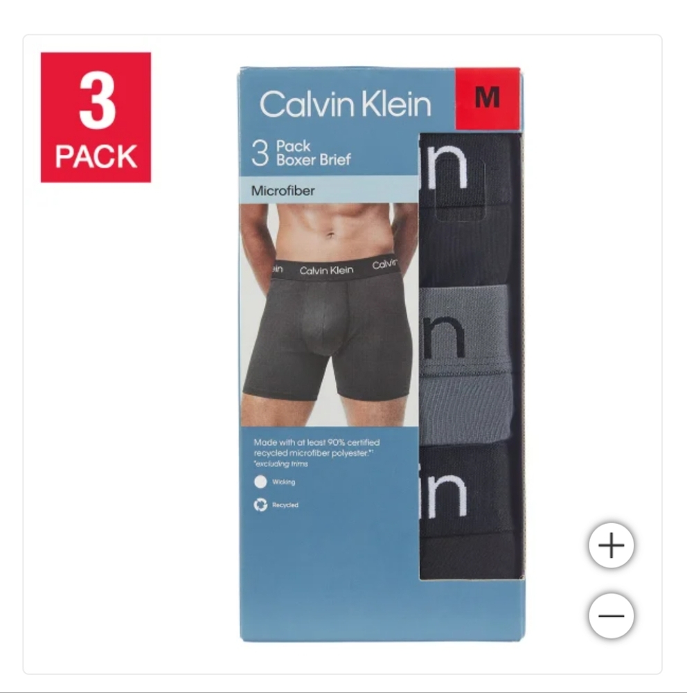 NEW Calvin Klein Men's boys Boxer Brief 3-pk black or blue Color Select SIZE NIB